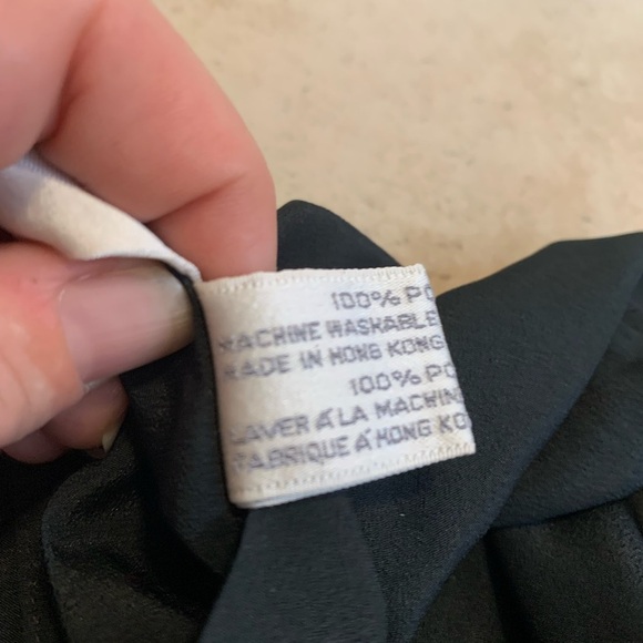 Vintage 1980s Rowie Black Pleated Midi Dress, Polyester Made in Hong Kong Medium - Picture 3 of 8